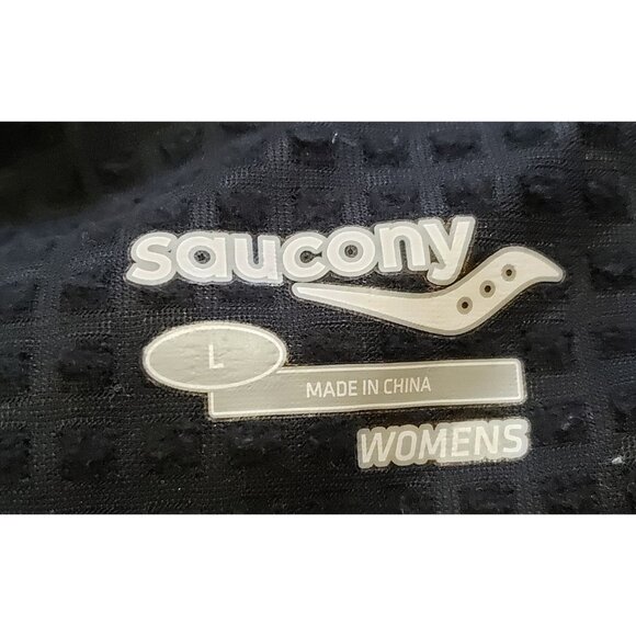 Saucony Packable Running Jacket Women’s Large Black Full Zip - Picture 6 of 9